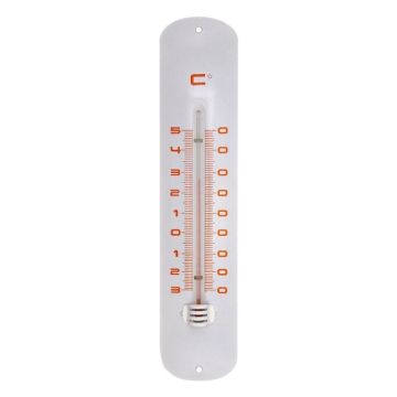 Metalen Muurthermometer 30cm Wit voor Binnen en Buiten