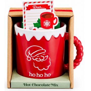 Kerstmok met Chocolademelk 400mL – Kerstdesign HO HO HO