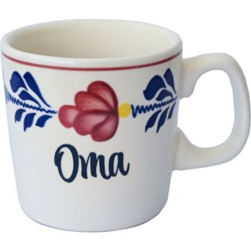 Boerenbont Beker Mok 0,2L met opdruk Oma
