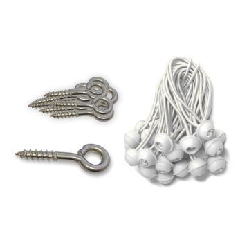 Schroefogen en Elastieken , set 25 stuks