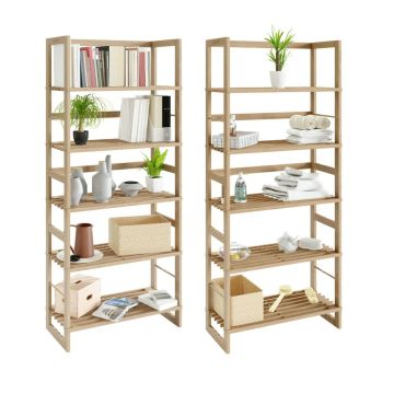 Opbergrek Set van 2 Bruin Hout 136x58x27cm