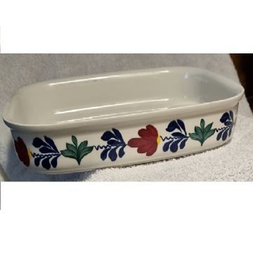 Ovenschaal rechthoekig Boerenbont 22 x 31 cm met gebruikssporen