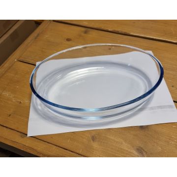 Glazen ovenschaal-serveerschaal ovaal 35 x 24 cm  - Ovenschotel oven serveerschaal van glas