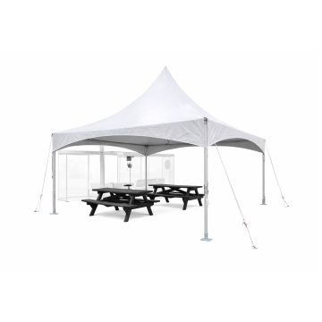 Stijlvolle PAGODE KEDER TENT RONDE PALEN - INCL ZIJWANDEN - 6x6 mtr - kies je kleur