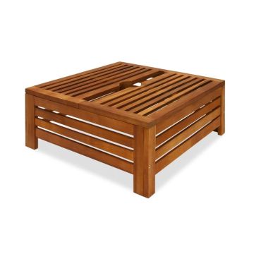 Houten Parasolvoethoes van FSC® Acaciahout – Decoratieve Ombouw & Bijzettafel 62x62x26cm