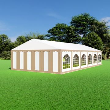 Premium Partytent PVC 6x12x2 mtr in Wit-Beige