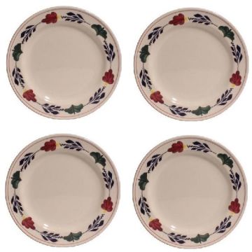 Boerenbont plat Lunchbord 24cm set van 4 stuks