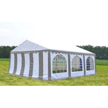 Premium Partytent PVC 6x6x2 mtr in Wit-Grijs
