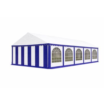 Premium Partytent PVC 4x10x2 mtr in Wit-Blauw