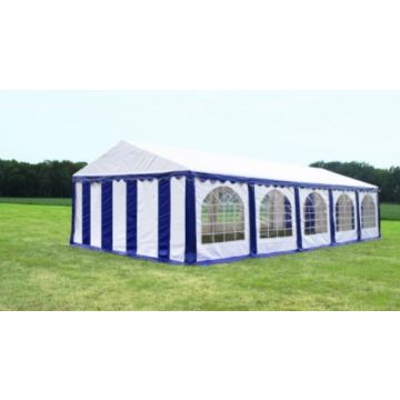 Premium Partytent PVC 6x12x2 mtr in Wit-Blauw