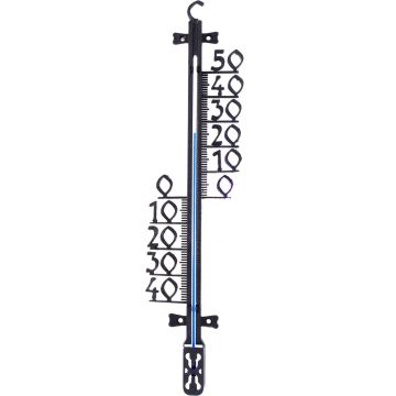 Kunststof Muurthermometer 46,5 cm Zwart voor Binnen en Buiten