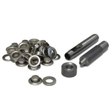 Zijwand of Partytent oogringen set en gereedschap , set 25 ringen