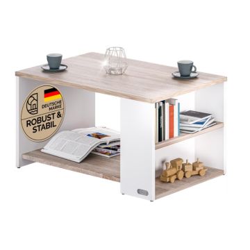 Salontafel Santa Cruz Wit Eik 90x60x50cm