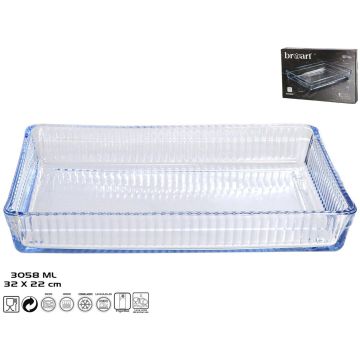 Glazen ovenschaal-serveerschaal rechthoekig 32 x 22 cm  - Ovenschotel oven serveerschaal van glas