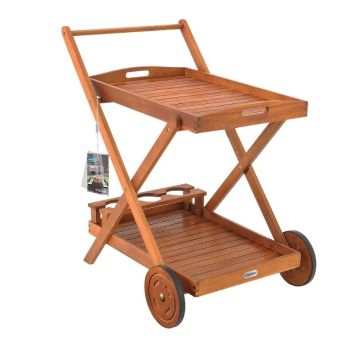 Serveerwagen met wielen Acaciahout FSC®-gecertificeerd