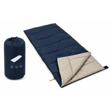 Slaapzak Envelop Dekenmodel Blauw - 190 x 75 cm - Met opbergzak