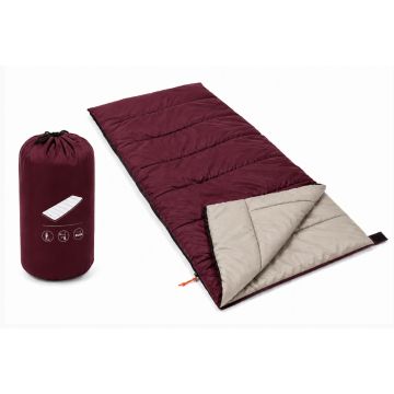 Slaapzak Envelop Dekenmodel Donkerrood - 190 x 75 cm - Met opbergzak