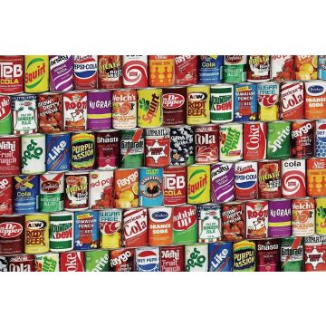 JigSaw Soda Cans Blikjes Legpuzzel 1000 Stukjes Puzzel 50 x 70 cm Puzzle Vanaf 14+