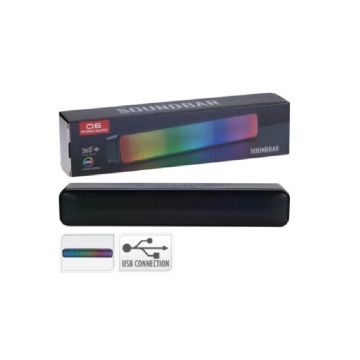 Draadloze soundbar 5W x 2 met 7 lichtmodi waarvan 5 met muziek  - Bluetooth