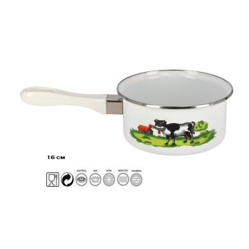 Steelpan - Ø16 cm - geglazuurd - alle warmtebronnen - model Koe