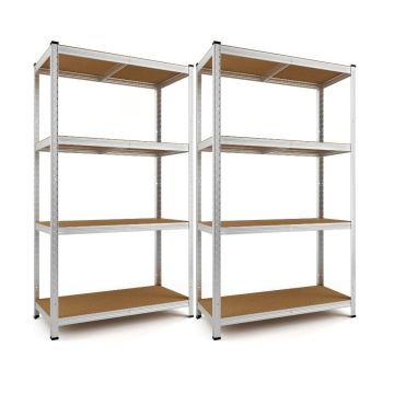 Stellingkast 4 Planken Set van 2 Metaal max 280kg