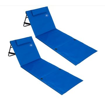 Strandmat Set van 2 Blauw 158x56x46cm gestoffeerd