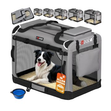 Hondentransportbox Grijs XL 82x58x58cm