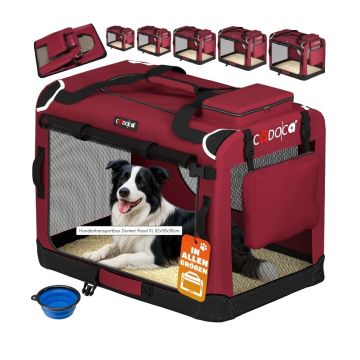 Hondentransportbox Donker Rood XL 82x58x58cm