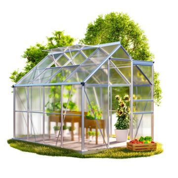 Tuinkas Aluminium 250x190x195cm met 2 Dakramen