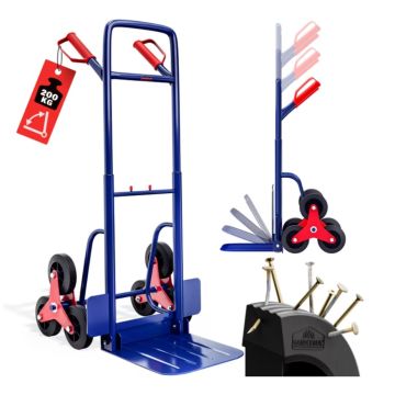 Trappen Steekwagen Blauw Rood Staal 65x47x115cm 200kg