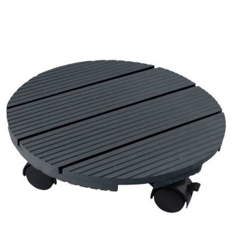 Plantenroller - Plantentrolley - Voor binnen en buiten - draagvermogen tot 50 kg - rond-antraciet - 30x30cm