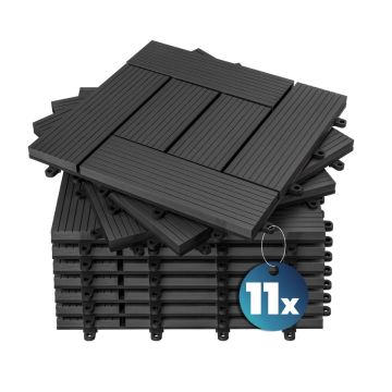 Tegels 66 stuks Klassiek Antraciet WPC 30x30cm