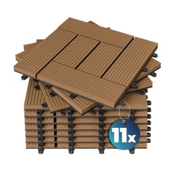 Tegels 11 stuks Klassiek Terracotta WPC 30x30cm