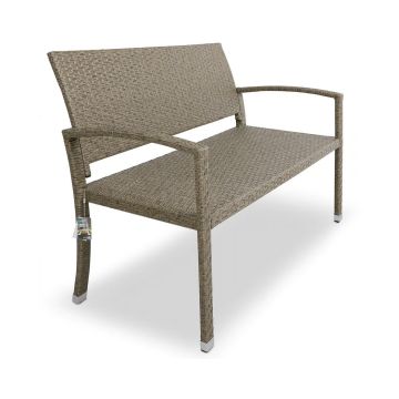 Polyrattan Tuinbank Crème-Beige 122x87x60cm