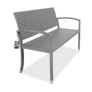 Polyrattan Tuinbank Grijs 122x87x60cm