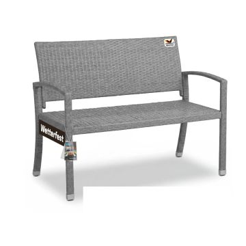 Polyrotan Tuinbank Grijs 122x58x87cm