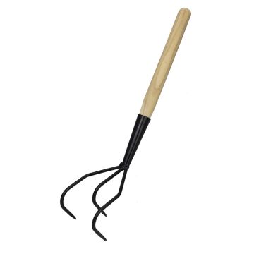 Centi Handhark Drietand met stevig houten handvat 57 cm