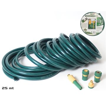 Gerimport Tuinslang - 25 Meter - met Sproeier en Koppelstukken - 5-Delig