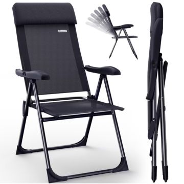 Tuinstoel Aluminium met Hoge Rugleuning Antraciet Set van 2 stuks