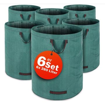 Tuinafvalzak Set van 6 x 280 Liter Groen