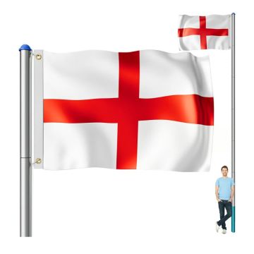 Aluminium vlaggenmast 650cm incl Engeland/UK vlag