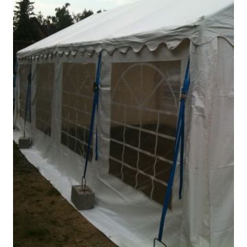 Veranker PVC Partytent 2,6 mtr met spanbanden-betongewicht