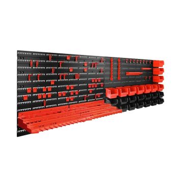 Gereedschapswand Zwart/Rood Kunststof 190x54cm