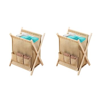 Opbergmand - Wasmand - Lectuurbak beige inhoud 30 liter , set van 2 