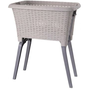 Wasmand op poten creme 38 liter 39 x 59 x 29 cm kunststof