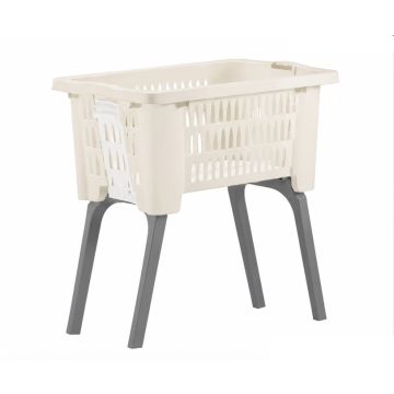 Wasmand op poten creme 38 liter 39 x 59 x 29 cm kunststof