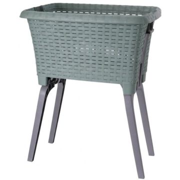 Wasmand op poten groen 38 liter 39 x 59 x 29 cm kunststof