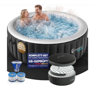 Whirlpool opblaasbaar Zwart rond 6 personen 20-42 °C winterbestendig