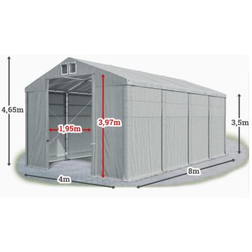 Opslagtent Wikinger Premium 4 x 8 x 4,6 mtr