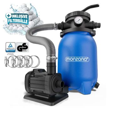 Zandfiltersysteem MZPF180 5000L/u tot 15000L zwembad met filterballen 7-wegklep